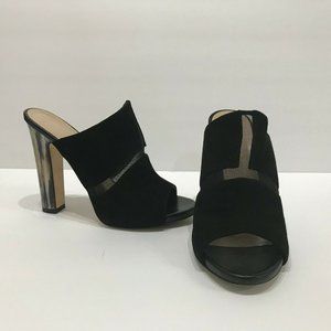 Maiyet JILL Suede Sandals Horn Heel Black …